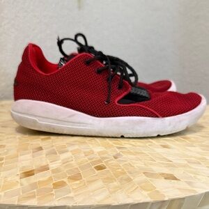 Jordan Red Athletic Sneakers with Black Laces 5y